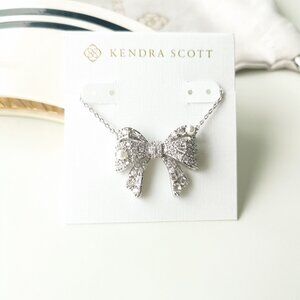 Kendra Scott Krista Silver White Mix Bow Necklace